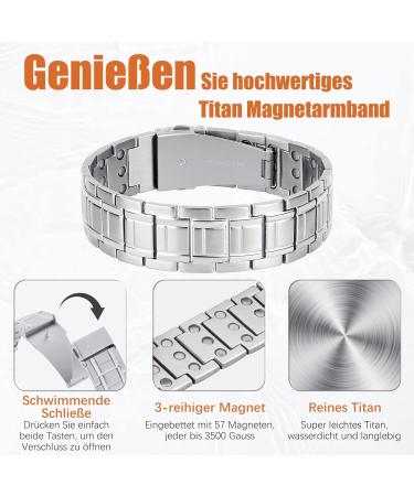 Buy Jeracol Men's Titanium Steel Magnetic Bracelet - 3500 Gauss Healing Adjustable Wristband with Distance Tool & Gift Box - Perfect Jewelry Gift - Buy Online on GoSupps.com