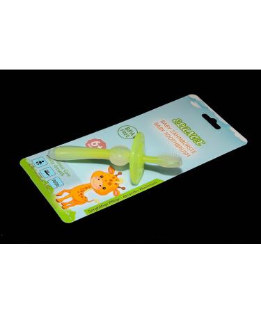 Best Silicone Baby & Toddler Toothbrush with Protective Ring - Soft Gum Massage & Thorough Cleaning (Green) - Buy Online on GoSupps.com