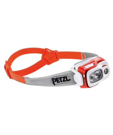 Petzl, Swift RL Rechargeable Headlamp with 900 Lumens & Automatic Brightness Adjustment, Orange
