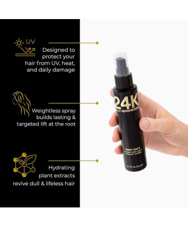 Sally Hershberger 24K Root Boost and Medium Round Brush - Volumizing Heat-Protecting Root Spray for Medium to Fine Hair - Flexible Root Lift for Extra Volume - Smoothing Barrel Brush - 2 pc - Buy Online on GoSupps.com