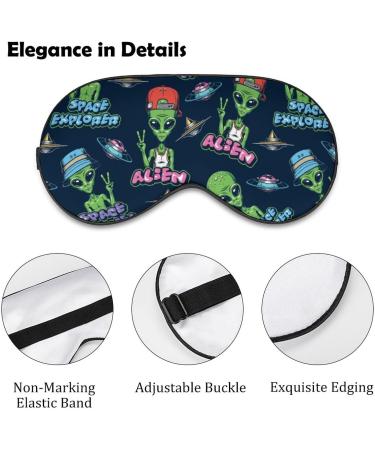 LynaRei Cartoon Green Alien Sleep Mask - Peace Love Blindfold for Full Night's Sleep, Travel and Nap Style-1 - Buy Online on GoSupps.com
