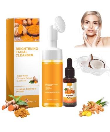 Turmeric Facial Cleanser Turmeric Foaming Facial Cleanser +Tumeric y lu o ic Acid Serum (2 Combo) Turmeric Foaming Cleanser for All Skin