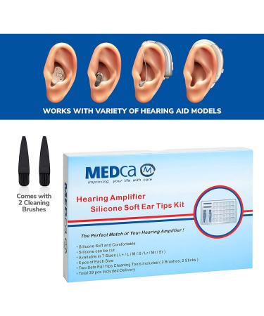 Hearing Aid Domes - Universal Earbud Replacements for BTE Sound Amplifiers - Small, Medium, Large & X-Large Sizes - Buy Online on GoSupps.com
