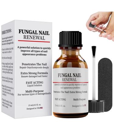 Extra Strength Toenail Fungus Treatment - Fast Acting Nail Repair Liquid for Discolored Nails with Nail File - Buy Online on GoSupps.com