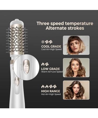 3-in-1 Rotating Hair Dryer Brush Set - Negative Ionic Hot Air Spin Brush Auto-Rotating Curling Brushes for Voluminous Hair - Gold Finish - Buy Online on GoSupps.com