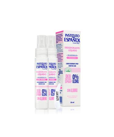 Instituto Espa ol Instituto Espa ol Hyperperspiration Active Sensitive Deodorant Anti-perspirant Armpit Sweating Effective Against Perspiration and Odours Aluminium Free Pack of 2 x 50 ml