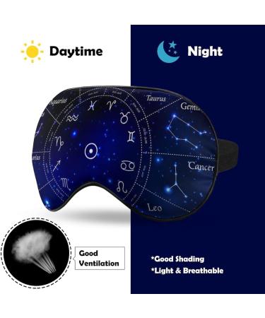 12 Zodiac Constellation Sleep Mask - Adjustable Blindfold for Men and Women - Buy Online on GoSupps.com