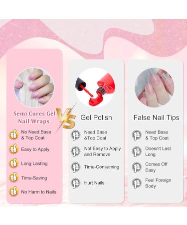 20Pcs Semi Cured Gel Nail Polish Strips Works with Any Nail Lamps Self-Adhesive Gel Nail Stickers Salon-Quality Long Lasting Waterproof Gel Nail Polish Wraps - Marshmallow Easy to Apply & Remove - Buy Online on GoSupps.com