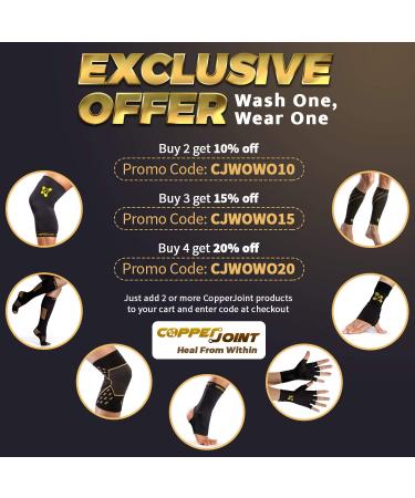 CopperJoint Wrist Brace for Carpal Tunnel Relief - Compression Sleeve for Tendonitis, Golf, Yoga, Typing, Gaming - Copper-Infused Nylon (Pair, Large) - Buy Online on GoSupps.com