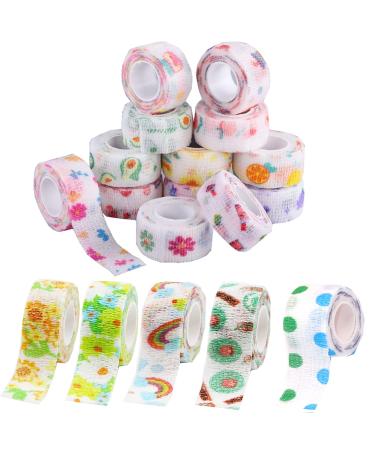 Youyuer 20PCs self -adhesive bandage fixing bandage elastic cohesive adhesive tape kohesive fixing sords for dog horse pet wrap adhesive association for wrist ankles (2.5cmx4m) (C)