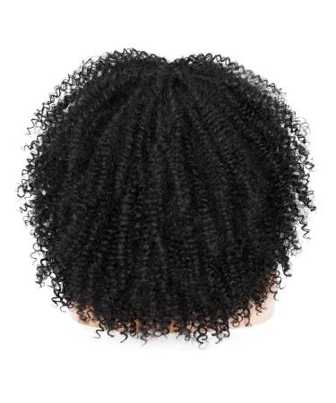 ANNISOUL 16 Curly Wig for Black Women | Synthetic Fiber Glueless Long Kinky Curly Hair 16 Inch Black Afro Bomb Wig with Bangs - Buy Online on GoSupps.com