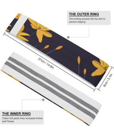 Resistance Bands - Yellow Flower Design | Fabric Exercise & Leg Bands for Fitness - International Shipping Available - Buy Online on GoSupps.com