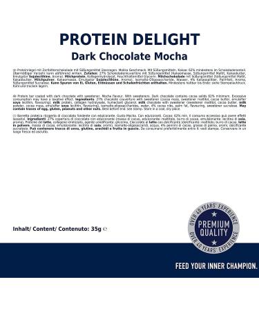 Multipower Protein Delight Bar - 18 x 35g Dark Chocolate Mocha | Delicious Energy Protein Bar | International Shipping Available - Buy Online on GoSupps.com