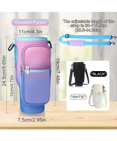 Multivalue Water Bottle Holder for Stanley Cup - Chic Tote with Strap & Phone Bag | Fits 40oz Tumbler - Ideal for Hiking (Black) - Buy Online on GoSupps.com