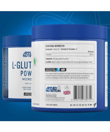 Applied Nutrition L Glutamine Powder - Amino Acid Muscle Strength & Recovery Boosts Immune System Unflavoured (250g - 50 Servings) 50 Servings (Pack of 1) - Buy Online on GoSupps.com