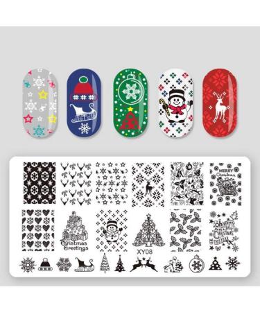 5PCS Christmas Nail Stamp Plates - Tree Snowflake & Elk Designs | Nail Art Tools for Women - Buy Online on GoSupps.com
