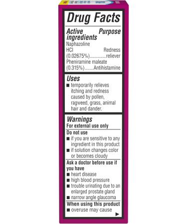 Opcon-A Allergy Eye Drops, Antihistamine and Redness Relief for Itchy, Red Eyes, Soothes Irritation from Pollen, Ragweed, Grass, Animal Hair & Dander, Clinically Proven Formula, 0.5 Fl Oz (Pack of 3) - Buy Online on GoSupps.com