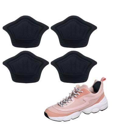 Greoer 4 Pieces Heel Cushion Inserts Black Heel Grips Cushion Shoe Pads for Loose Shoes Self-Adhesive Liner Cushion Inserts Anti-Slip Foot Shoe Insoles Stickers Heel Blister Protector for Women Men 4 Piece Black