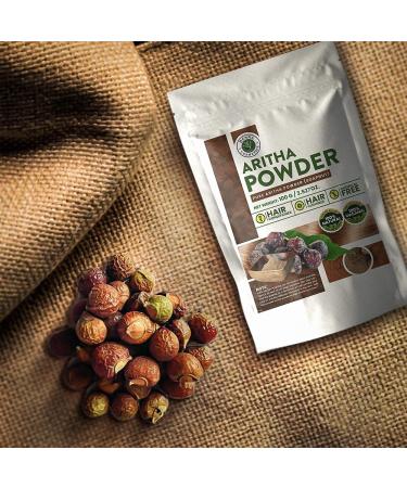 Buy Soapnut Powder (Aritha) - 100g | 100% Natural Organic Hair & Skin Conditioner | Non-GMO & Raw - Buy Online on GoSupps.com