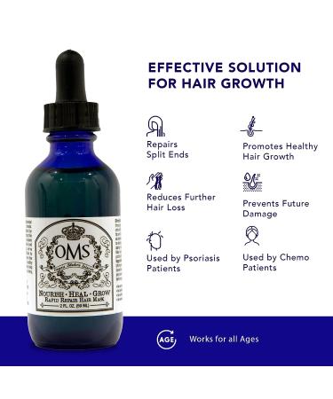 OMS Haircare Organic Hair Growth Oil | Deep Conditioning & Stimulating | Chemical-Free, All-Natural Formula with Castor Oil & Tribramla Complex | 2oz - Buy Online on GoSupps.com