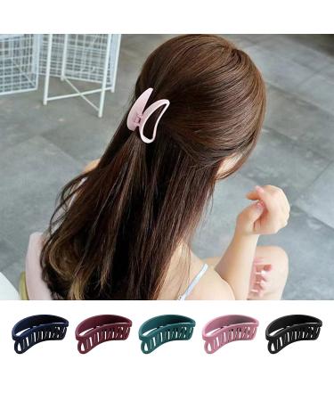 Large 3.7 Inch Non-Slip Matte Hair Claw Clips - 5 Color Set for Women and Girls - Strong Hold for Thick or Thin Hair - Comfortable & Fashionable - Buy Online on GoSupps.com