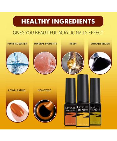 LILYCUTE Fall Winter Gel Nail Polish Set - 8 Colors Halloween & Thanksgiving Gel Polish Kit | Pumpkin Caramel Series | Soak Off LED Lamp Required | Gift for Women - Buy Online on GoSupps.com