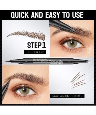 Waterproof eyebrow pencil Precise Double Ended Cosmetics with 2 Fork Tips Eyebrow Makeup Pencil for Girl Long Lasting Makeup Beauty Styling Shaping Lifts Defining Daily Black Brown 1 Count Pack of 1 - Buy Online on GoSupps.com
