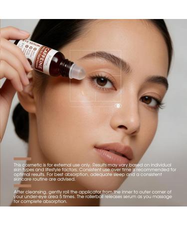 Caffeine Eye Serum with Roller for Dark Circles & Puffiness Firming Under Eye Serum with Hyaluronic Acid & Collagen Lightweight Hydrating Formula for Smoother, Firmer-Looking Eyes - Buy Online on GoSupps.com