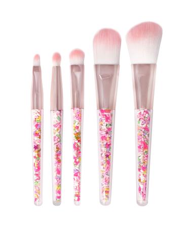 Dessines make-up brush 5 piece set make-up brush set vegan brush cosmetic brush made of natural wood and synthetic hair (pink pearls) - Buy Online on GoSupps.com