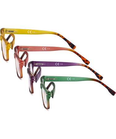 Eyekepper 4 Pack Stylish Rectangle Reading Glasses for Women - +1.75 Magnification - Trendy & Comfortable Readers - Shop Now - Buy Online on GoSupps.com