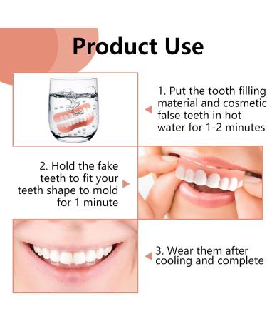 Flipped Warm 2 Pairs False Teeth Veneers - Cosmetic Temporary Dentures for a Perfect Smile - Buy Online on GoSupps.com