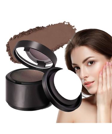 Instantly Hairline Powder - Root Touch Up - Quick Cover Grey Hair Root Concealer - Long Lasting Root Cover Up Hairline Powder Windproof Sweatproof Portable Nautral with Mirror & Puff (Dark Brown)