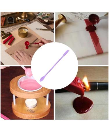 Versatile Silicone Double-End Spatula for Cooking & Cosmetics - Anti-Brewing Stamp Wax Scrap Tool in Violet - Buy Online on GoSupps.com