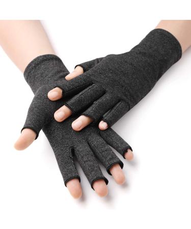 Holiberty Fingerless Compression Arthritis Gloves - Lightweight Breathable Relief for Rheumatoid Pain & Muscle Tension (1 Pair - Buy Online on GoSupps.com