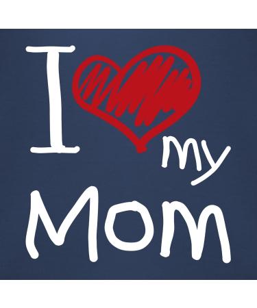 Shirtracer Baby Bib - Mama I Love My Mom - Navy Blue - Perfect Gift for Moms - International Shipping Available - Buy Online on GoSupps.com