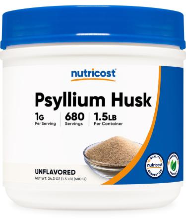 Nutricost Psyllium Husk Powder (1.5 Pounds) - GMO-Free Gluten-Free