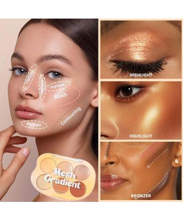  Dgayaeic Blush and Highlighter Palette - 6 Shades of Bronzers and Face Highlighters - Water-Resistant Long-Lasting Melt-in Cream Makeup Kit for Women with Skin - Buy Online on GoSupps.com