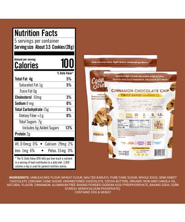 All Natural Cinnamon Chocolate Chip Biscotti Style Cookies - Peanut & Dairy Free, 5oz (Pack of 6) - Buy Online on GoSupps.com