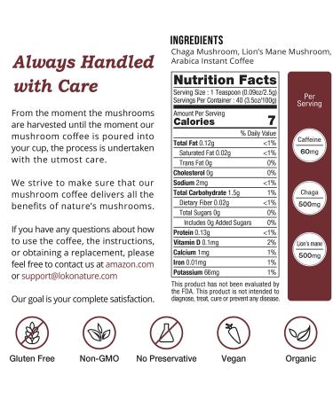 Organic Tiger 2 Mushroom Coffee - Lions Mane & Chaga Blend | 30 Servings | Memory, Focus & Immune Support | Vegan & Non-GMO | Great Taste - Buy Online on GoSupps.com