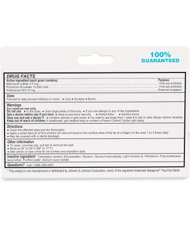 (2 Pack) Globe First Aid Antibiotic Cream + Pain Relief Neomycin Polymyxin B Pramoxine HCl Soothes Painful Cuts Burns and Scrapes 24 Hour Infection Protection - Buy Online on GoSupps.com
