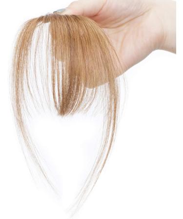 Clip in Fringe Human Hair 100% Real Remy Light Bangs (#6 Light Brown) - Buy Online on GoSupps.com