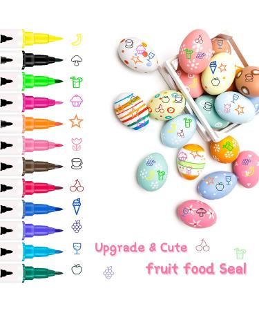 12 Colors Double Sided Edible Markers - Food Grade Pens for Decorating Cookies, Fondant, Desserts - Gourmet Writer for Baking & Easter Eggs - Buy Online on GoSupps.com
