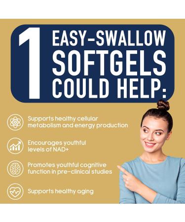 Liposomal NAD+ 500mg with TMG 250mg Softgels - Cellular Repair & Energy Metabolism Supplement (60 Count) - Buy Online on GoSupps.com