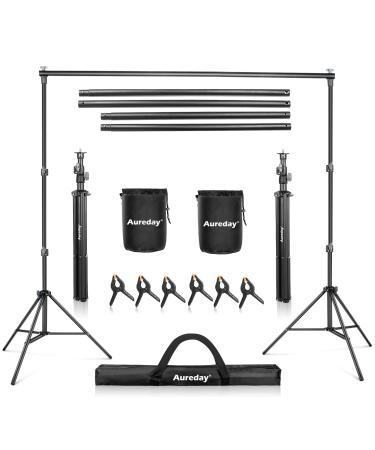 Aureday Backdrop Stand, 7x10Ft Adjustable Photo Backdrop Stand Kit with 4 Crossbars, 6 Background Clamps, 2 Sandbags, and Carrying Bag for Parties/Wedding/Photography/Festival Decoration - Buy Online on GoSupps.com