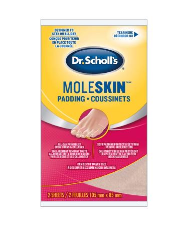 Dr. Scholl's Moleskin Plus Padding Roll (4.13 x 3.35 ) // All-Day Pain Relief and Protection from Shoe Friction with Soft Padding That Conforms to the Foot and Can Be Cut To Any Size
