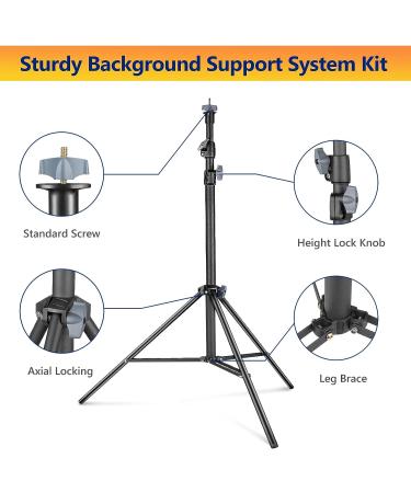 Aureday 10FT Adjustable Photo Backdrop Stand with Travel Bag, Heavy Duty Background Stand for Parties, Weddings, and Photoshoots - Includes 6 Clamps, 4 Crossbars, 2 Sandbags - 8.5*10FTV2 - Buy Online on GoSupps.com