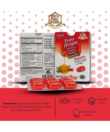 La T a Trini Propolis Mint & Cherry Candies 2 Pack (9 Pieces Each) Natural Honey & Propolis Lozenges Refreshing & Soothing Candy Traditional Mexican Treat/Dulce Tradicional Mexicano - Buy Online on GoSupps.com