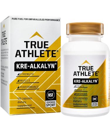 True Athlete Kre Alkalyn 1 500mg - Helps Build Muscle Gain Strength & Increase Performance Buffered Creatine - NSF Certified for Sport (120 Capsules) 120 Count (Pack of 1)