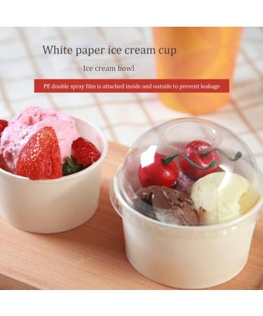 Frozen Dessert Cups Ice Cream Cups Disposable Paper Dessert Bowls Party Supplies Treat Cups for Hot Cold Food 100PCS - Buy Online on GoSupps.com