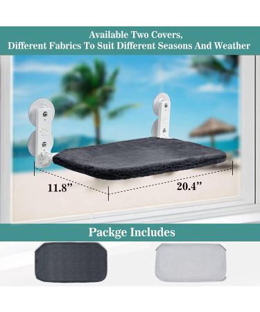 Cat Window Perch for Indoor Cats - Foldable Cat Hammock with 4 Sturdy Suction Cups | Supports up to 40 Pounds | Includes 2 Replaceable Covers - Buy Online on GoSupps.com